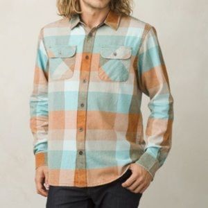 Prana Plaid Mens Button Down
